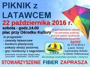plakat piknik z latawcem
