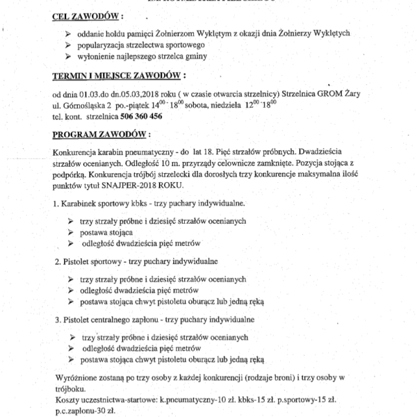 regualamin zawodów strzeleckic