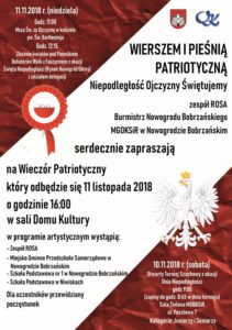 plakat obchodów dnia niepodległości